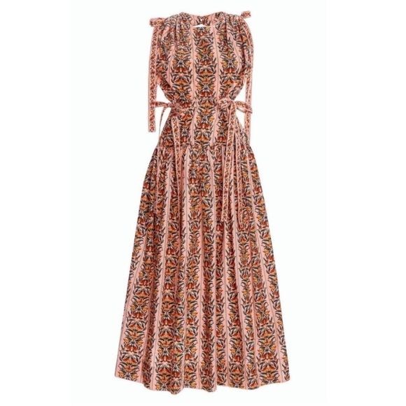 NEW Agua by Agua Bendita Guaguanco Monarca Rosa Cotton Midi Dress Large - Picture 4 of 16